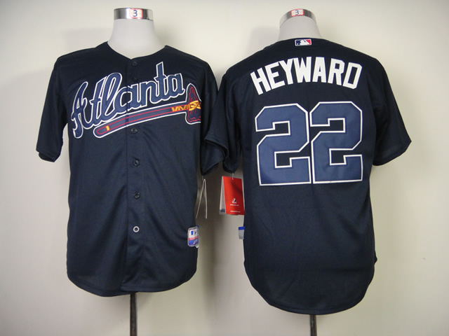 Men Atlanta Braves #22 Heyward Blue MLB Jerseys->atlanta braves->MLB Jersey
